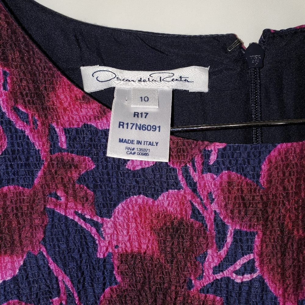 Oscar de la Renta Silk Floral Dress Size 10 - Picture 5 of 10